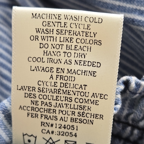 Porridge Top Denim Cropped Striped Off Shoulder - Picture 15 of 16